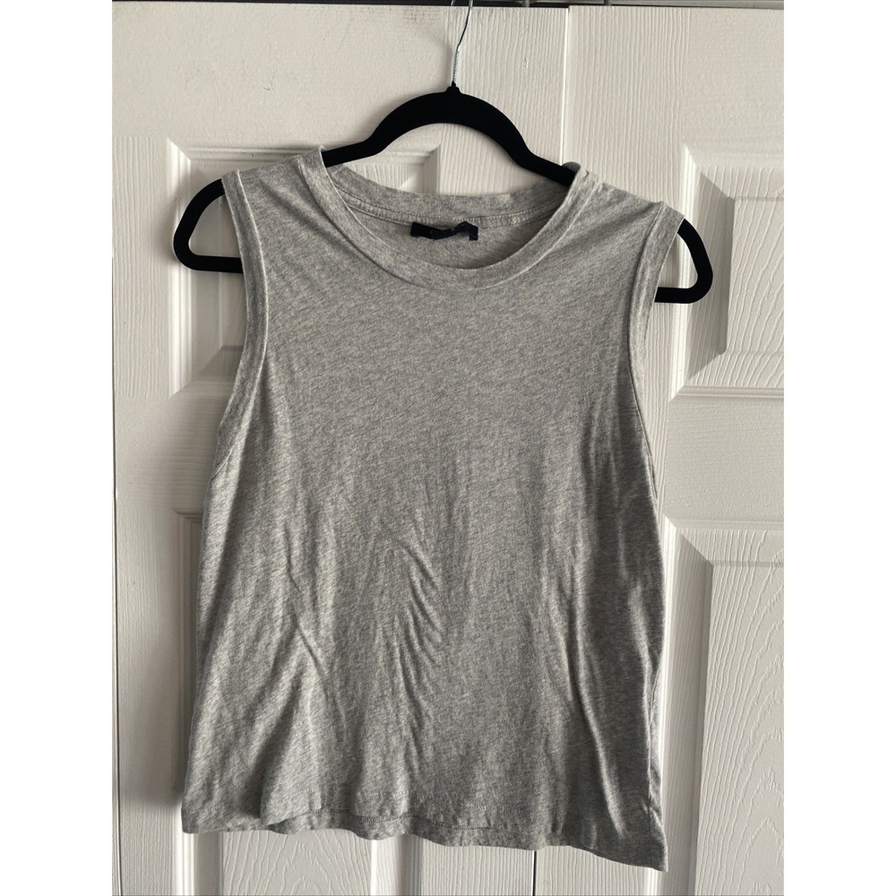 AllSaints Womens Large Gray Imogen Tank Sleeveless Cotton Top Designer Clean